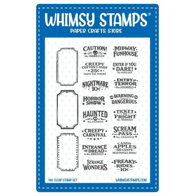 Whimsy Stamps Stempel - Creepy Carnival Ticket Stubs